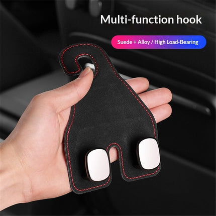 Car Seat Headrest Hooks - 2 Pack Universal Car Purse Hook, Car Bag Purse Holder with Double Hooks for Handbags, Grocery Bags, Bottles, Phones