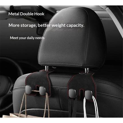 Car Seat Headrest Hooks - 2 Pack Universal Car Purse Hook, Car Bag Purse Holder with Double Hooks for Handbags, Grocery Bags, Bottles, Phones