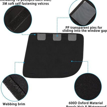 A pair Dog Car Door Protector, Anti-Scratch Car Door Cover from Dog Scratching, Durable Pet Window Guard for Vehicle Truck SUV Universal Fit Machine Washable, black