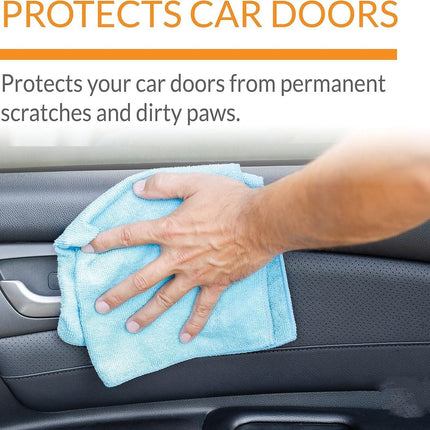 A pair Dog Car Door Protector, Anti-Scratch Car Door Cover from Dog Scratching, Durable Pet Window Guard for Vehicle Truck SUV Universal Fit Machine Washable, black