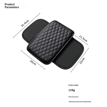 Comfortable Car Center Console Cushion Armrest Dog Cat Paws Protect Cover Non-Slip with 2 Storage Bags for Cars Interior Accessories (Black, Long Narrow)
