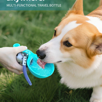 Blue Floral Print Xiaoman Portable Pet Water Bottle