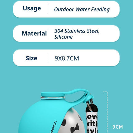 Blue Floral Print Xiaoman Portable Pet Water Bottle