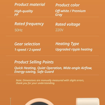 Desk heater white