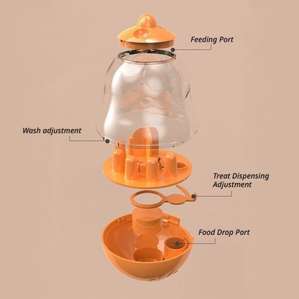 2Pcs  Pet Tumbler Feeder Puzzle Toy Pet Training Dispenser-sky blue