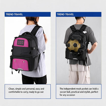 Unisex Sports Basketball Backpack Blue Water-Resistant Large Capacity Soccer Bag Separate Shoe Compartment Gym Travel Amazing Shopping