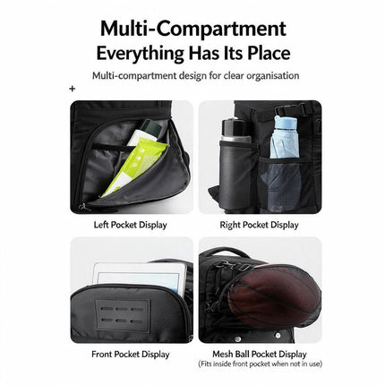Unisex Rose Red Basketball Training Rucksack Fit Ball & Shoes Vented Back Panel Water-Repellent Outdoor Sports Daypack Amazing Shopping