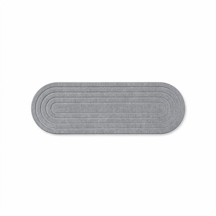 Quick-Dry Diatomite Sink Tray Medium Grey Wooden Coaster Slotted Oval Soap Holder 30x10x0.9cm Bathroom Countertop Storage Amazing Shopping