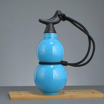 750ML Double Gourd Water Bottle Blue Glossy Portable Plastic Cup with Strap for Gym School Xmas Gift Amazing Shopping