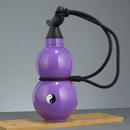 Purple Calabash Flask 750ML Gold Calligraphy Yin Yang Motif Sticker Pack Included BPA Free Portable Hydration Bottle School Commute Amazing Shopping