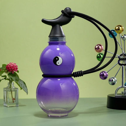 750ML Taiji Motif Gourd Drinking Cup Gradient Purple Sticker Decal BPA Free Leakproof Water Bottle for Campus Commute Halloween Gift Amazing Shopping