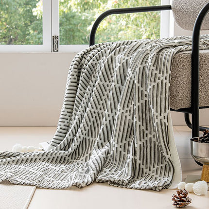 Extra Long Chair Throw Silver Grey 70x260cm Diamond Dash Knit Acrylic Warm Breathable All Season Snooze Wrap for Bedroom Couch Spring Decor