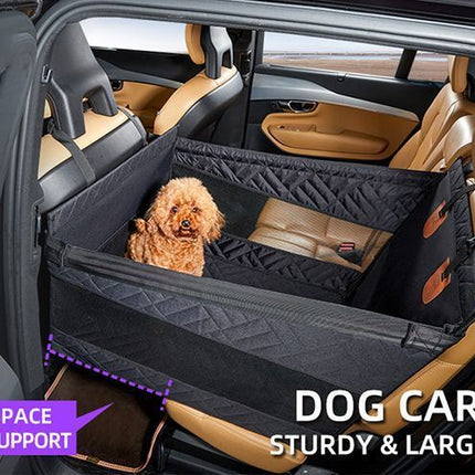 Waterproof Anti-Dirty Dog Car Basket Mat, Hard Reinforced Bottom With Breathable Mesh, Back Single Seat Pet Cushion, Black Large Size, Christmas Halloween Travel Pet Present