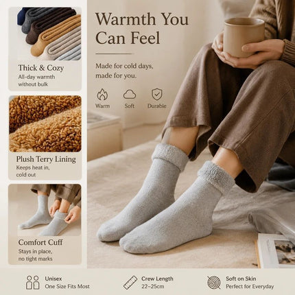 Assorted Thick Fleece Lined Wool Socks Adult All Season Warm Socks 16 Pairs