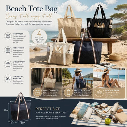 Brown Lightweight Handheld Beach Bag Water Resistant Swim Pouch