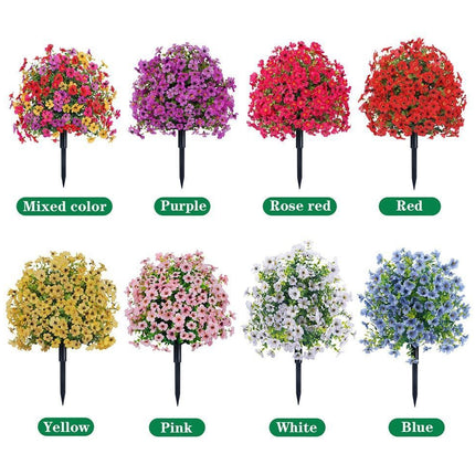 Ivory White Morning Glory Faux Flower Stems 3 Pack Home Outdoor Garden Stake