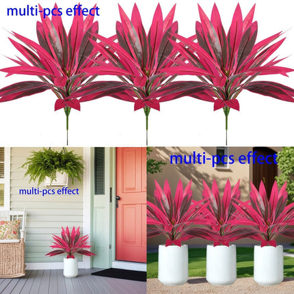 Purple Artificial Dracaena Fragrans Plant Home Patio Decor Set of 2