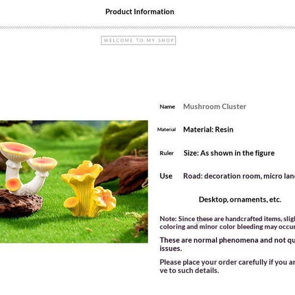 10pcs Artificial Mushroom Ornament-Type 6