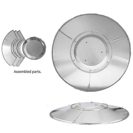 Patio Heater Reflector Plate, Outdoor Propane Heater Replacement Part - Top Dome, 3-Hole Mount, 3-'-UU-