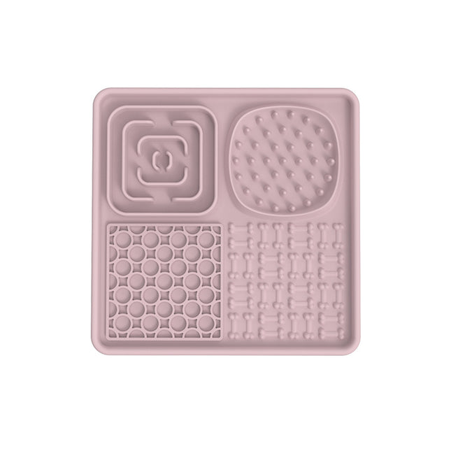 Pet Lick Mat, Food Bowl Pink (Square)