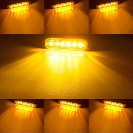 4 Emergency Warning Lights for Vehicles, Emergency Lights for Trucks, Strobe Lights, 6 LED Surface Mount Waterproof