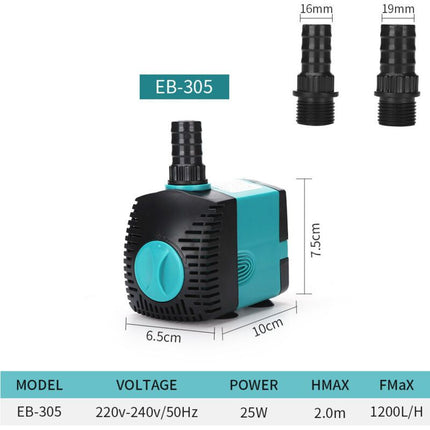Aquarium Circulating Water Pump Fish Pond Pump Aquarium Side Suction Pump 25w