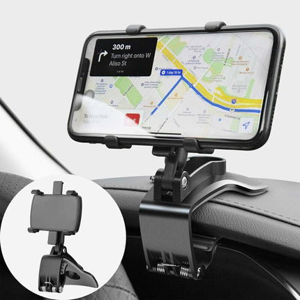 360 Degree Rotating Car Phone Holder, Dashboard Mount for GPS and Smartphones, Black, 4-7 Inch