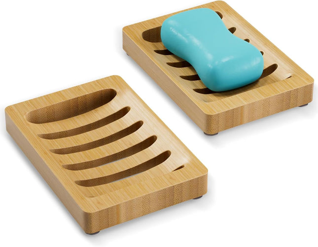 2 Piece Bamboo Soap Holder Set Square Amazing Shopping