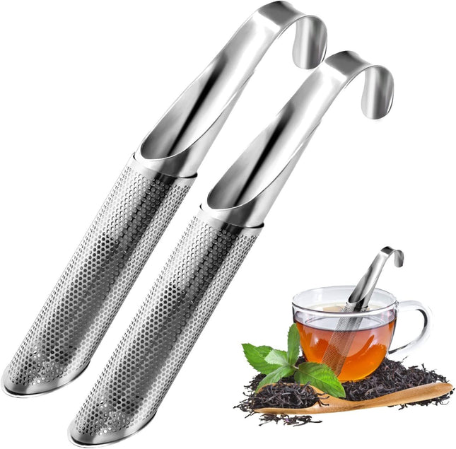 2 Pack Tea Infuser, Stainless Steel Tea Strainer with Long Handle, Loose Tea Leaf Filter Diffuser for Herbal Tea and Spices Amazing Shopping