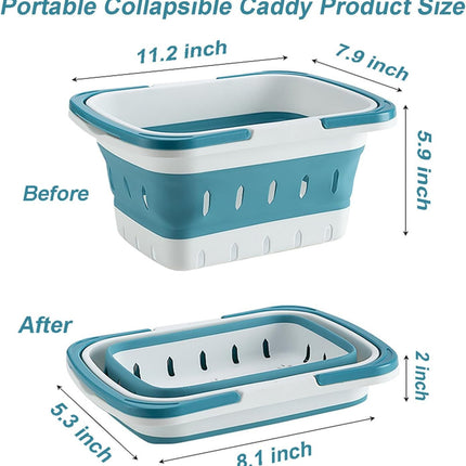 1 Pack Portable Folding Plastic Shower Caddy with Handle, Perforated Travel Organizer Basket for Bathroom, Bedroom, Dorm, Camping and RV, Blue Amazing Shopping