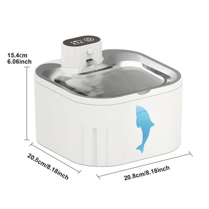 U7 Cat Water Fountain Waterer 3L/101oz, Wireless & USB Rechargeable Pet Water Fountain with 304 Stainless Steel Lid, Smart Infrared Motion Sensor Automatic Pet Water Dispenser, Ultra Quiet Pump, Detachable Easy Clean,  4 Filters Included