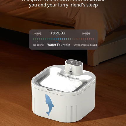 U7 Cat Water Fountain Waterer 3L/101oz, Wireless & USB Rechargeable Pet Water Fountain with 304 Stainless Steel Lid, Smart Infrared Motion Sensor Automatic Pet Water Dispenser, Ultra Quiet Pump, Detachable Easy Clean,  4 Filters Included