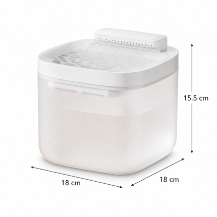 White Cat Water Fountain 3L,6 Filters Included, Wired Pet Water Dispenser for Cats & Small Dogs, Waterfall-Style Quiet Drinking Fountain with Filter, Easy-Clean ABS+PP Bowl, 5V 1A