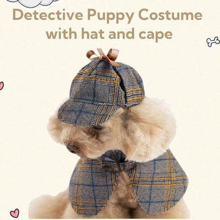 Cute Detective Pet Clothes Set For Small & Medium Dogs And Cats (Large)