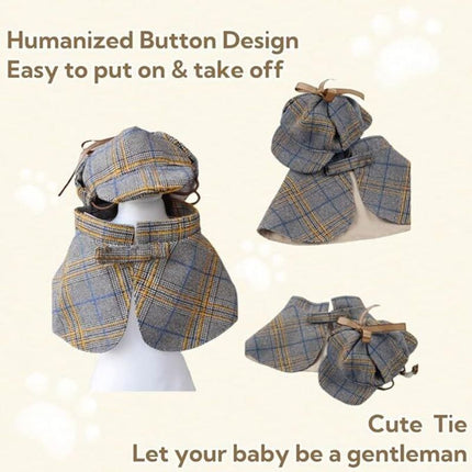Cute Detective Pet Clothes Set For Small & Medium Dogs And Cats (Large)