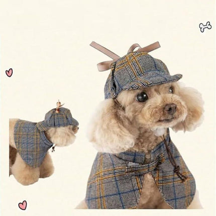Cute Detective Pet Clothes Set For Small & Medium Dogs And Cats (Large)