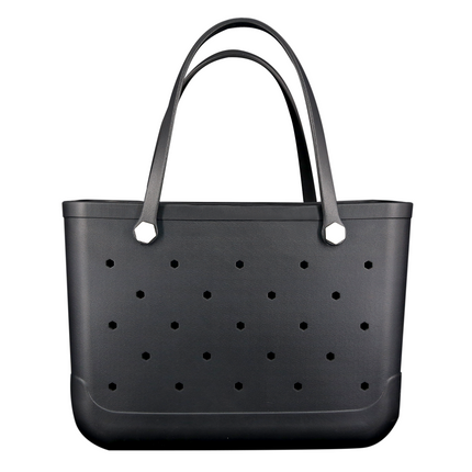 Waterproof Hexagon Mesh Beach Bag - Large Capacity Travel Storage Tote for Swimwear Towel Sunglasses - Black Large 48x34x24cm