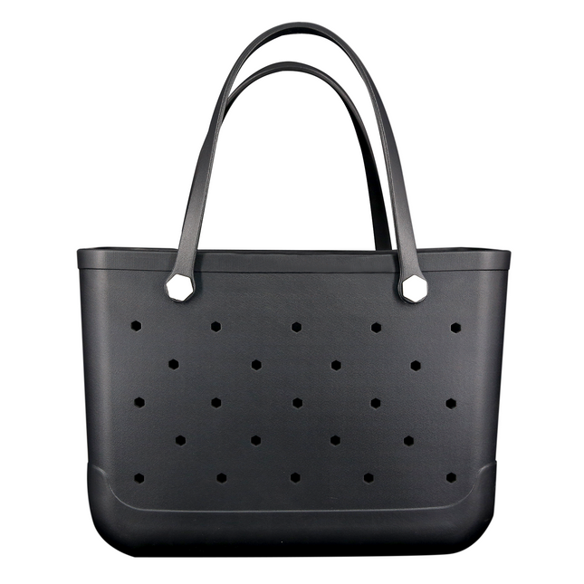Waterproof Hexagon Mesh Beach Bag - Large Capacity Travel Storage Tote for Swimwear Towel Sunglasses - Black Large 48x34x24cm