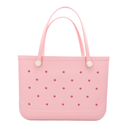 Waterproof Hexagon Mesh Beach Bag - Large Capacity Travel Storage Tote for Swimwear Towel Sunglasses - Flesh Pink Large 48x34x24cm