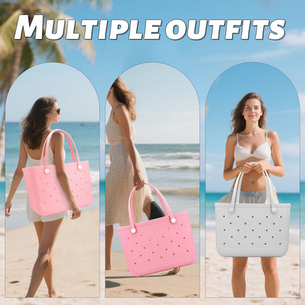 Waterproof Hexagon Mesh Beach Bag - Large Capacity Travel Storage Tote for Swimwear Towel Sunglasses - Flesh Pink Large 48x34x24cm