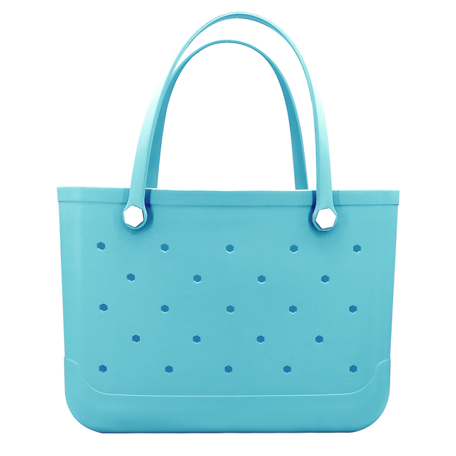 Waterproof Hexagon Mesh Beach Bag - Large Capacity Travel Storage Tote for Swimwear Towel Sunglasses - Light Blue Large 48x34x24cm