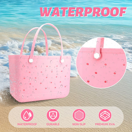 Waterproof Hexagon Mesh Beach Bag - Large Capacity Travel Storage Tote for Swimwear Towel Sunglasses - Pink Large 48x34x24cm