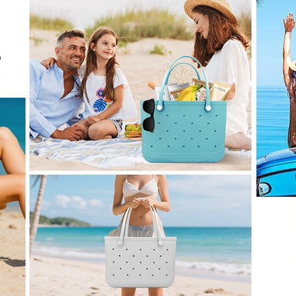 Waterproof Hexagon Mesh Beach Bag - Large Capacity Travel Storage Tote for Swimwear Towel Sunglasses - Rose Red Large 48x34x24cm