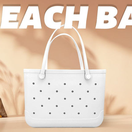 Waterproof Hexagon Mesh Beach Bag - Large Capacity Travel Storage Tote for Swimwear Towel Sunglasses - White Large 48x34x24cm