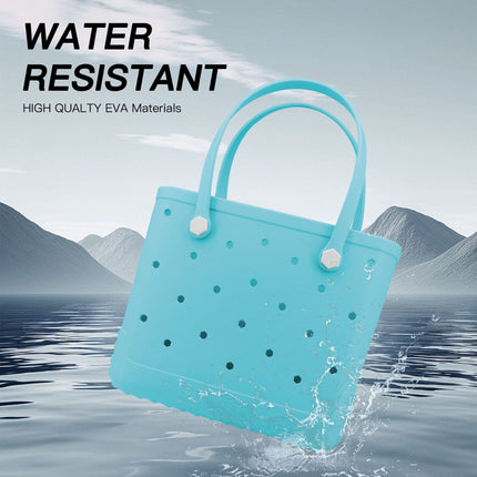 Waterproof Hexagon Mesh Beach Bag - Large Capacity Travel Storage Tote for Swimwear Towel Sunglasses - Black Medium 37x32x13cm
