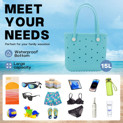 Waterproof Hexagon Mesh Beach Bag - Large Capacity Travel Storage Tote for Swimwear Towel Sunglasses - Pink Medium 37x32x13cm