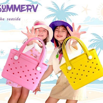 Waterproof Hexagon Mesh Beach Bag - Large Capacity Travel Storage Tote for Swimwear Towel Sunglasses - Rose Red Small 28x21x11cm