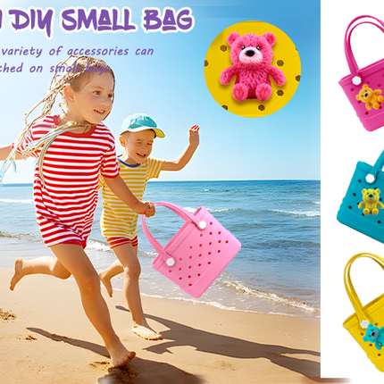 Waterproof Hexagon Mesh Beach Bag - Large Capacity Travel Storage Tote for Swimwear Towel Sunglasses - Yellow Small 28x21x11cm