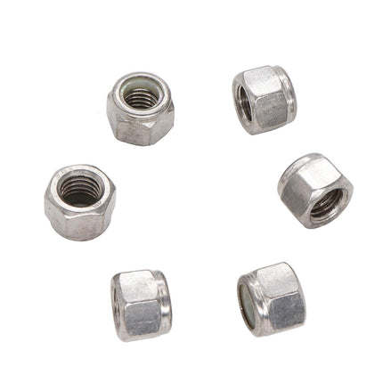 50pcs 1/4-20 Inch Nylon Inserted Self Locking Nuts - 304 Stainless Steel, 1/4" Nylock Nuts for Furniture, Tools, Handle