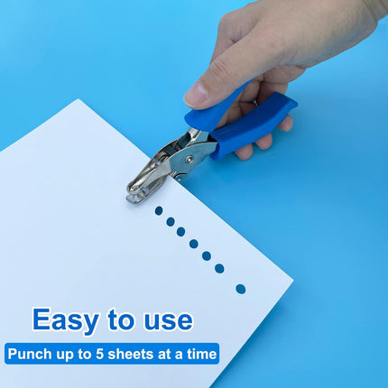 Single Hole Punch 1/4” Hole Puncher for Crafts, One Hole Paper Punch + 6 Pack Magnetic Staple Remover Tools, Professional Stapler Removers Staple Puller Remover